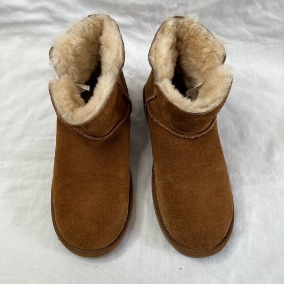 Koolaburra By UGG Womens Suede Shearling Lined Short Boots Size 7 Chestnut - Picture 5 of 12